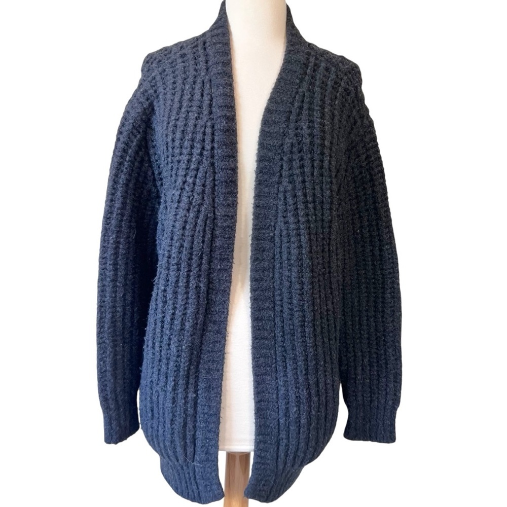 IRO Yahk Chunky Knit Wool Open Front Cardigan Sweater